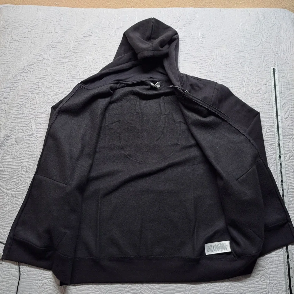 True Religion Zip Hoodie Mens XXL Black New HS Filled AOP Graphic Sweatshirt